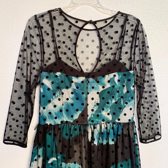 Eliza J Polka Dot Sheer Overlay Party Dress Sz 10 - Picture 8 of 11